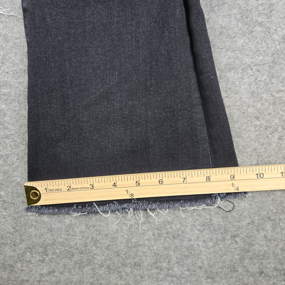 Mother Jeans Womens 28 The Weekender Fray Flare Thunder Road Black Denim Stretch - Picture 10 of 13